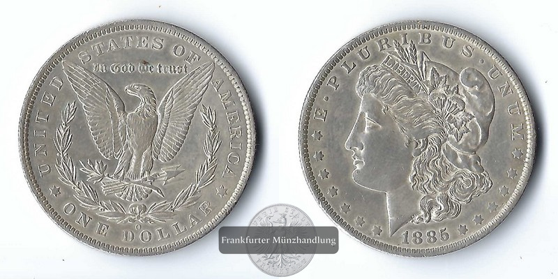  USA,  1 Dollar   1885  Morgan Dollar    FM-Frankfurt   Feinsilber: 24,06g   