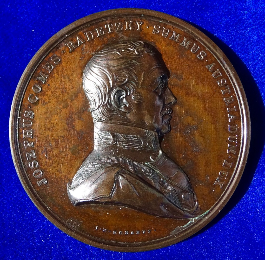  Österreich, Revolution 1848 Vorderseite der Medaille Radetzkys Siege in Italien.   