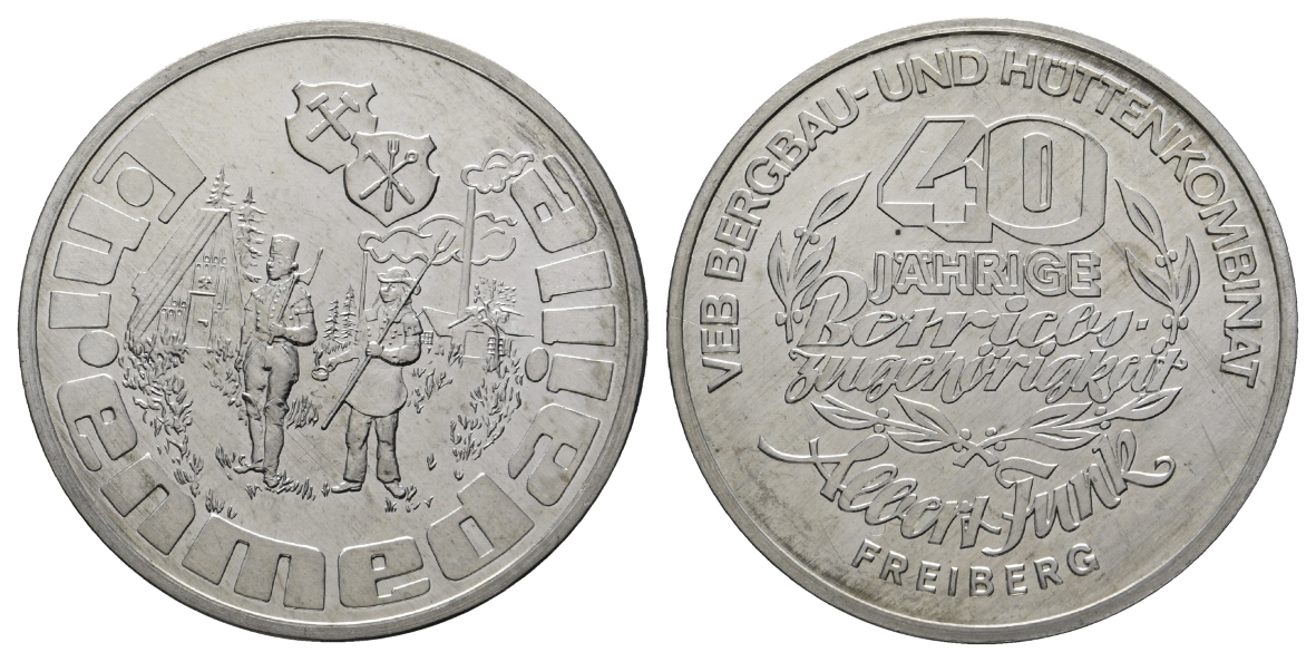  Freiberg; Bergbau-Medaille o.J.; Zinn, 27,61 g, Ø 39,9 mm   