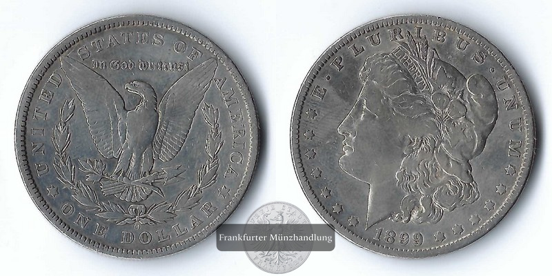  USA,  1 Dollar  1899   Morgan Dollar    FM-Frankfurt   Feinsilber: 24,06g   