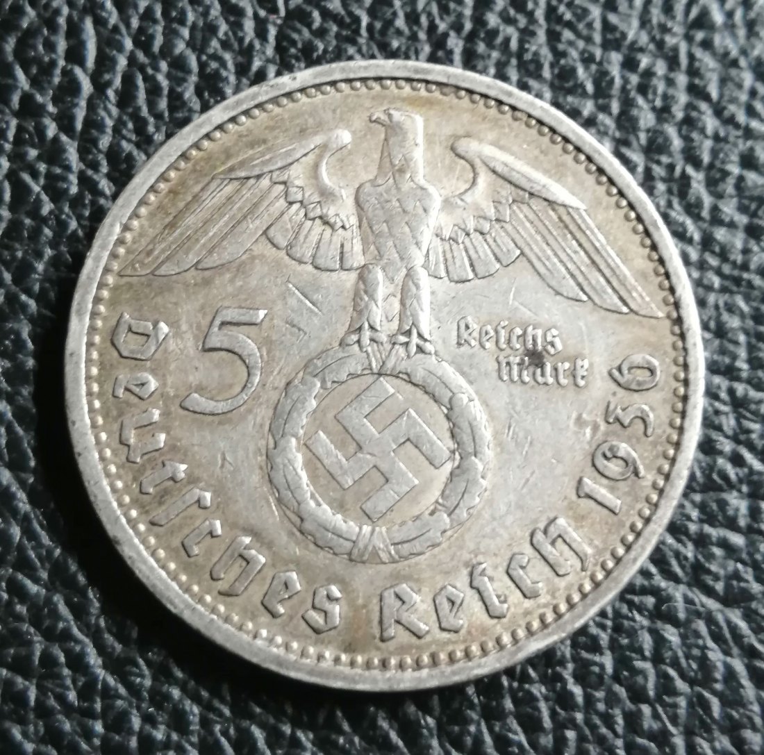  5 Reichsmark 1936 A Hindenburg mit Hakenkreuz Jaeger 367 Silber XXL Bilder Erhaltung   