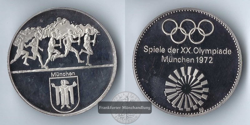  Deutschland  Medaille  Olympischen Sommerspiele 1972 in München  FM-Frankfurt  Cu/Ni   