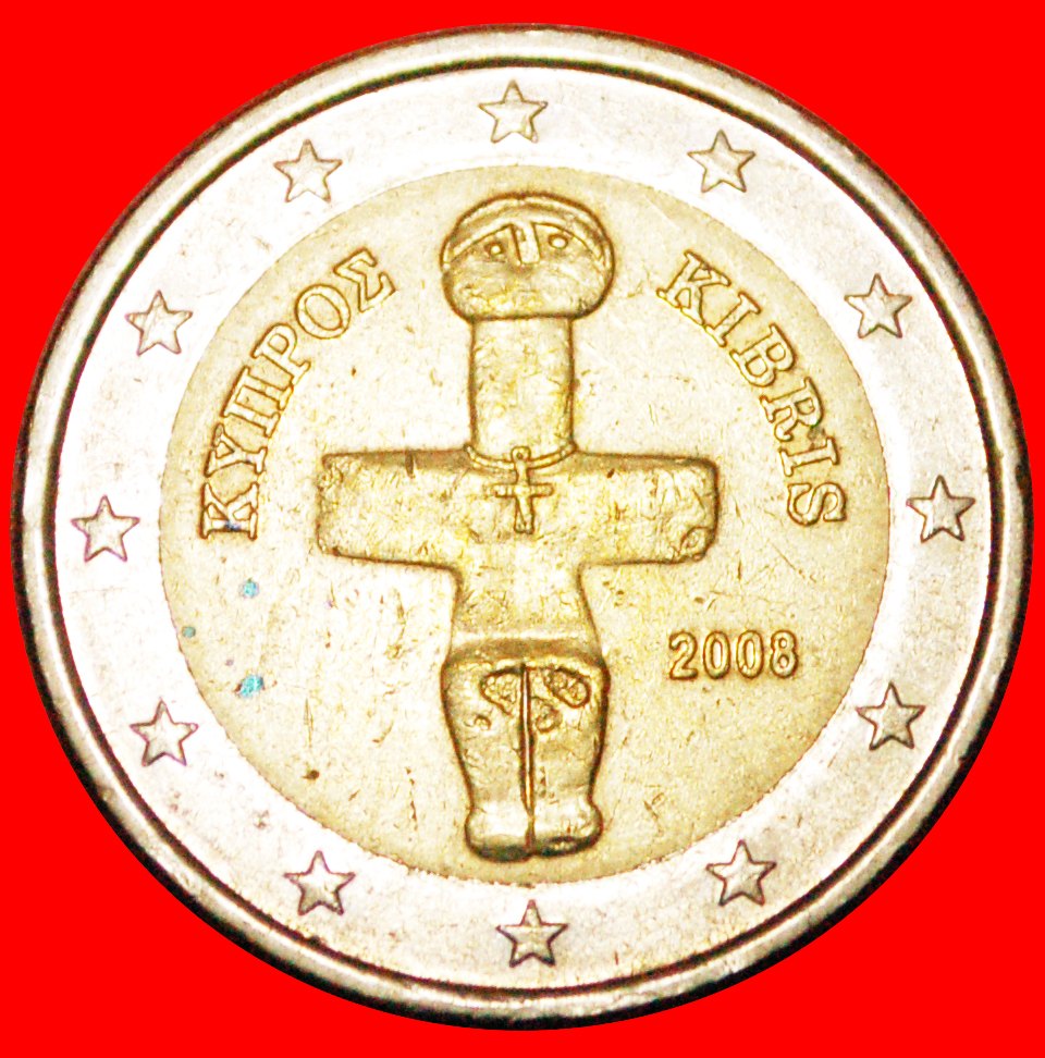  · TWO VARIETIES: CYPRUS ★ 2 EURO 2008! UNCOMMON! LOW START ★ NO RESERVE!   