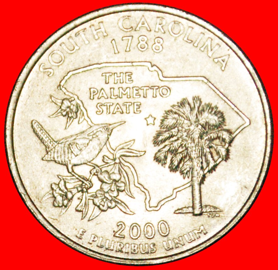 · VOGEL UND PALME 1788: USA ★ 1/4 DOLLAR 2000P STG STEMPELGLANZ! OHNE VORBEHALT!