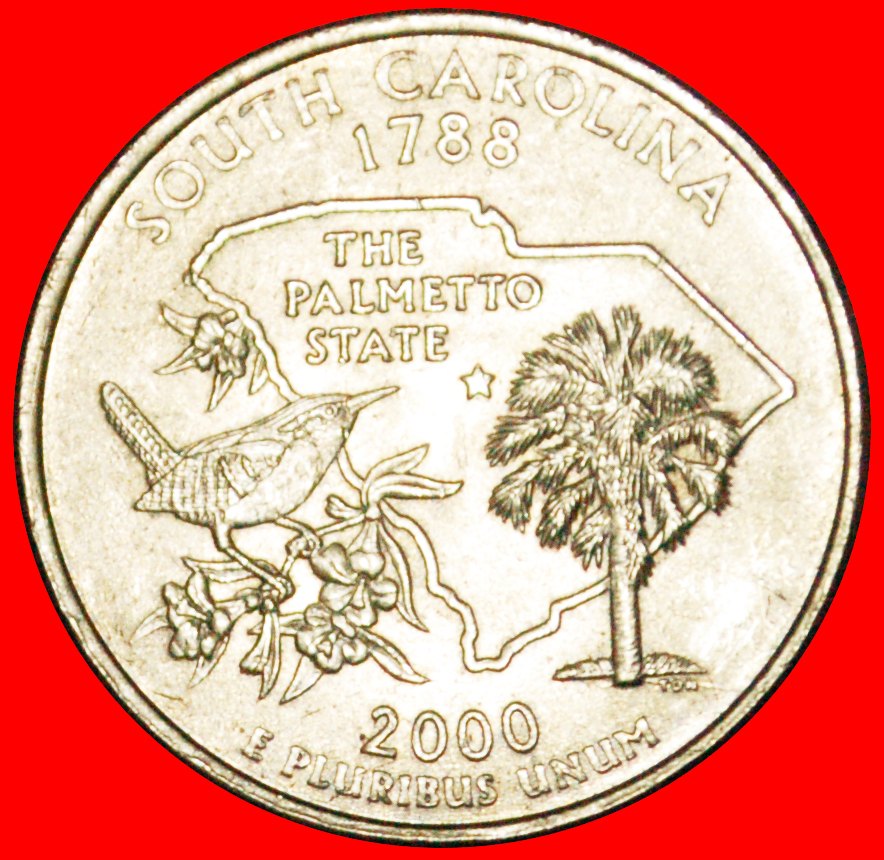  · VOGEL UND PALME 1788: USA ★ 1/4 DOLLAR 2000P STG STEMPELGLANZ! OHNE VORBEHALT!   