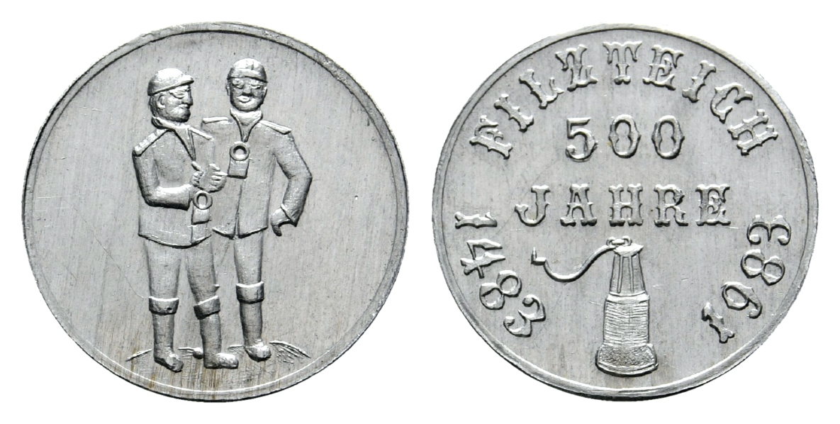  Filzteich, Bergbau-Medaille 1983; Aluminium, 0,84 g, Ø 20,1 mm   