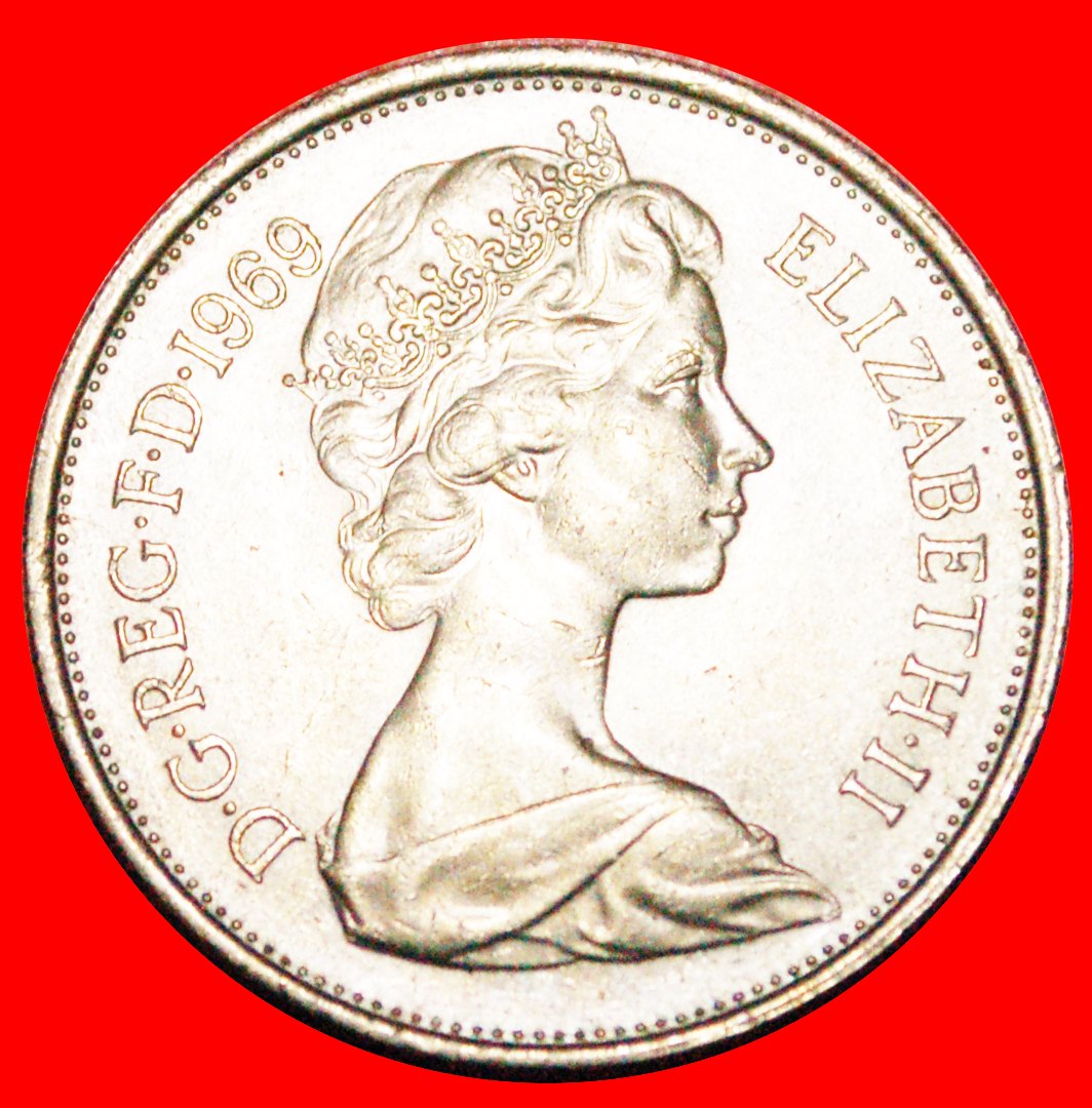  · LION (1968-1981): GREAT BRITAIN ★ 10 NEW PENCE 1969 MINT LUSTER! LOW START! ★ NO RESERVE!   