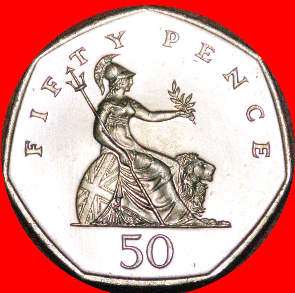  · SIEBENECK: GROSSBRITANNIEN ★ FIFTY 50 PENCE 1997 uSTG STEMPELGLANZ! OHNE VORBEHALT!   