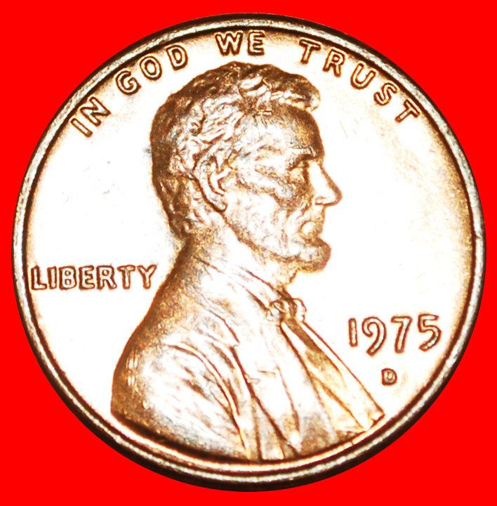  · MEMORIAL (1959-1982): USA ★ 1 CENT 1975D! LINCOLN (1809-1865) VZGL STEMPELGLANZ! OHNE VORBEHALT!   