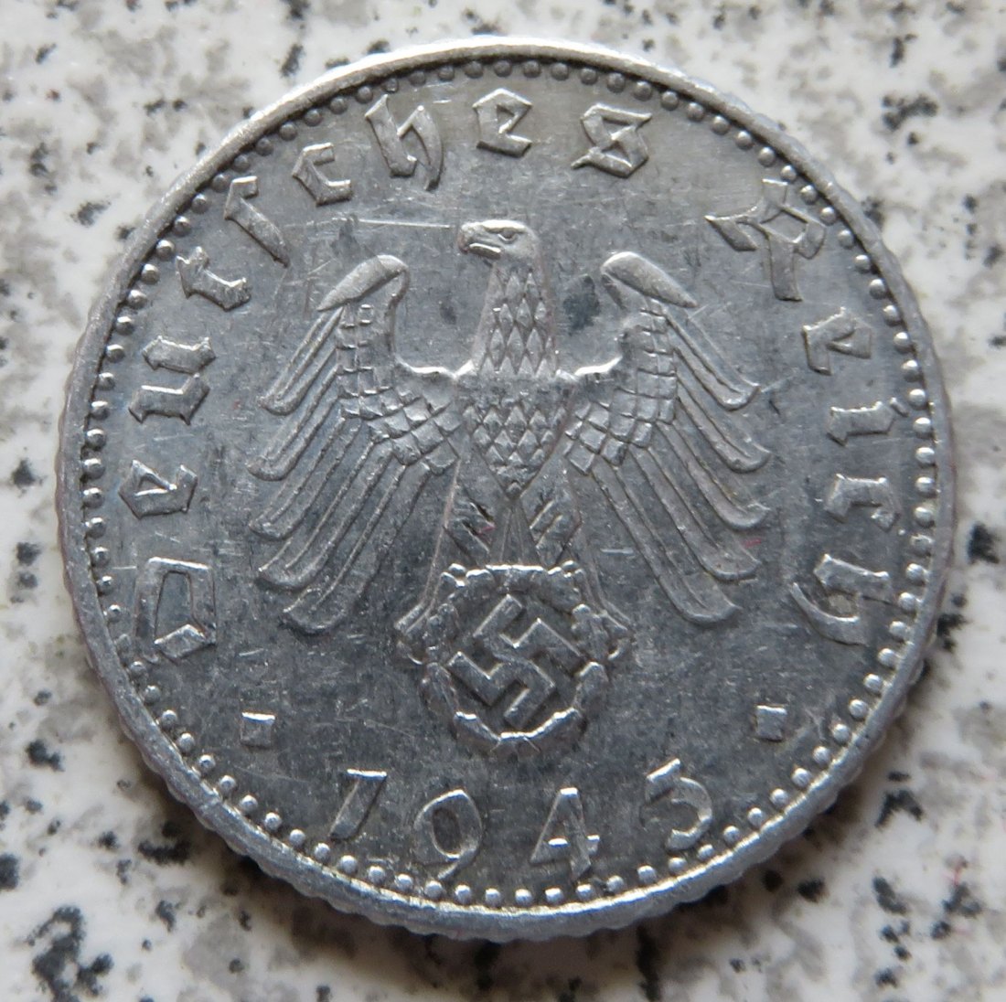  Drittes Reich 50 Pfennig 1943 A, besser   
