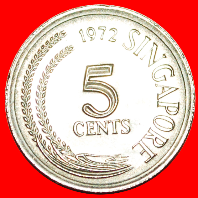  · SNAKE BIRD (1967-1985): SINGAPORE ★ 5 CENTS 1972 MINT LUSTER! LOW START ★ NO RESERVE!   