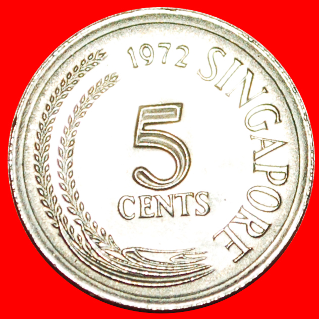 · SCHLANGENVOGEL (1967-1985): SINGAPUR ★ 5 CENTS 1972 uSTG STEMPELGLANZ! OHNE VORBEHALT!