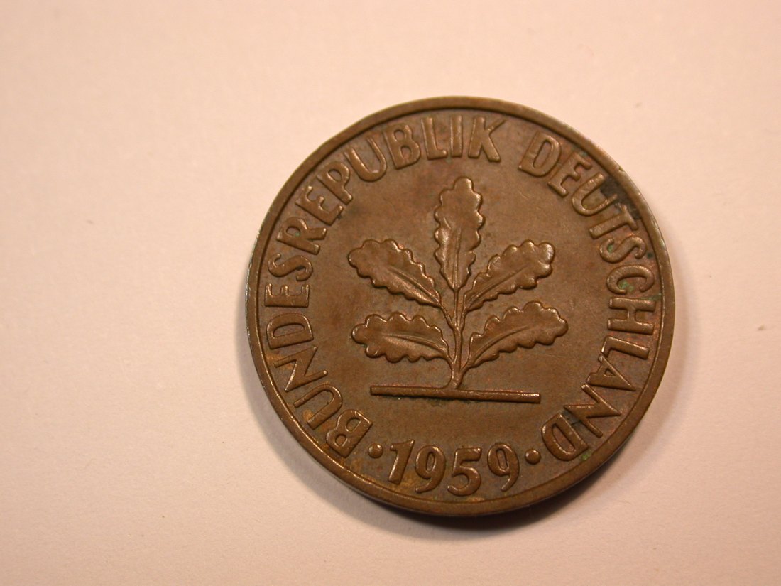  E23 BRD  2 Pfennig 1959 D in ss+  Originalbilder   