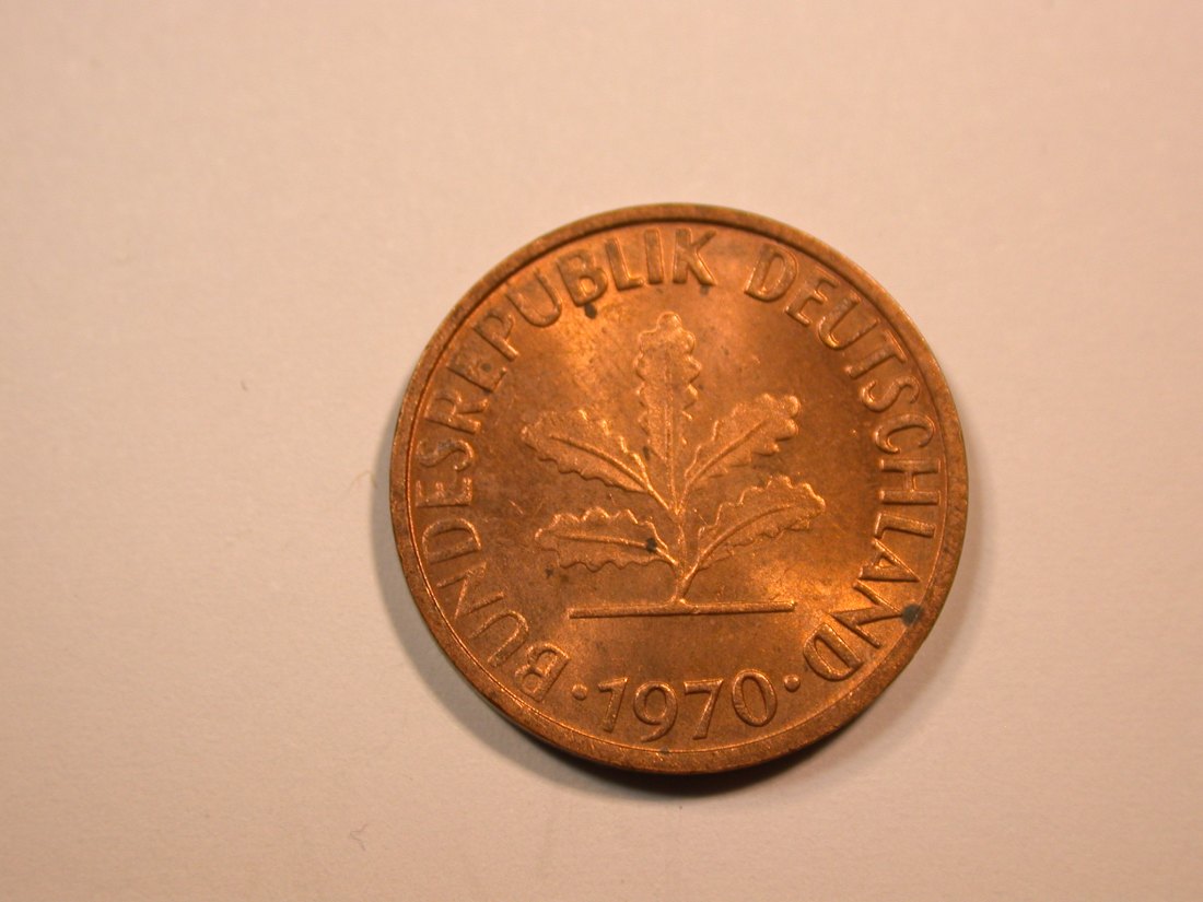  E23 BRD  1 Pfennig 1970 F in f.st/st   Originalbilder   