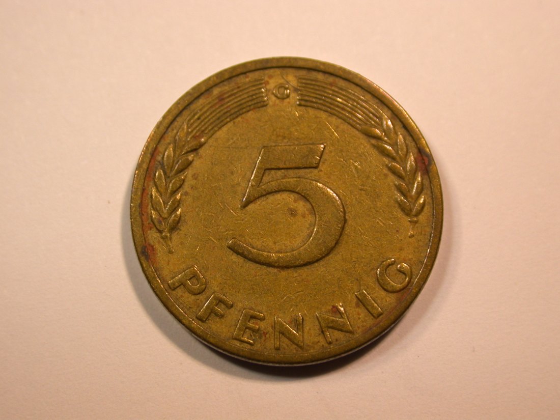 E23 BRD 5 Pfennig 1949 G Bank dt. Länder in ss Originalbilder