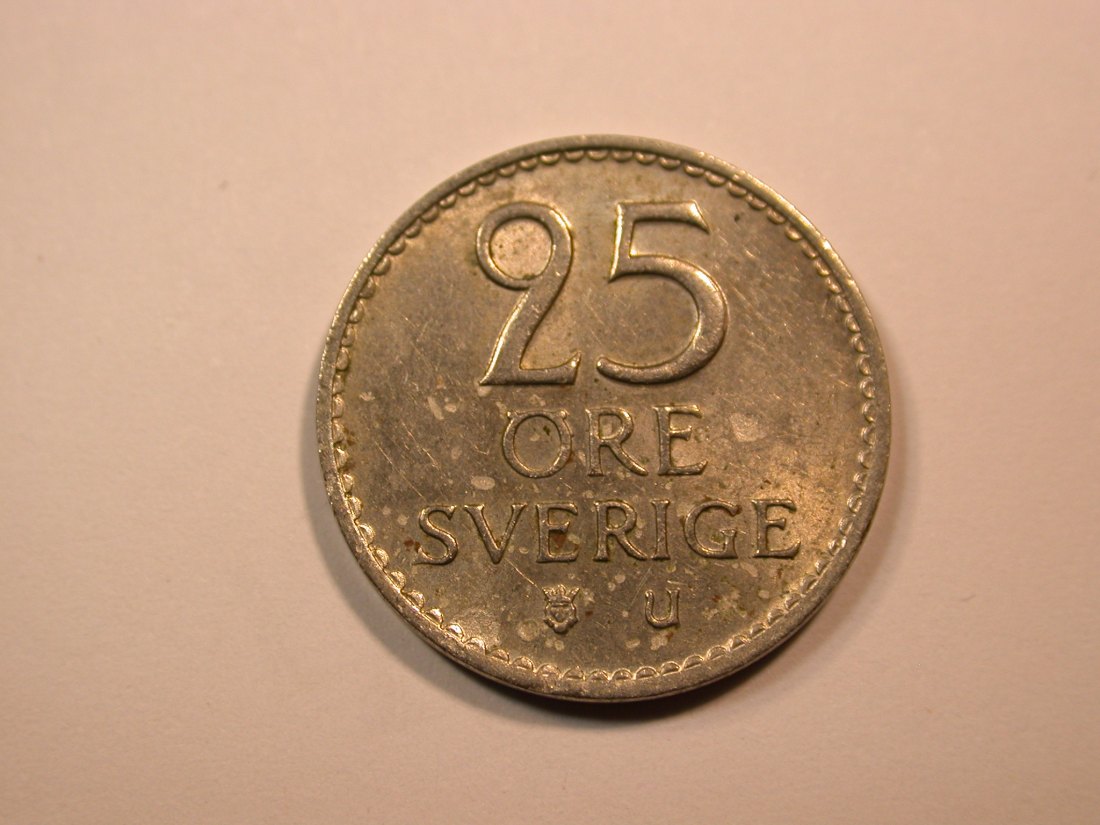  E23  Schweden  25 Öre 1967 in f.vz   Originalbilder   