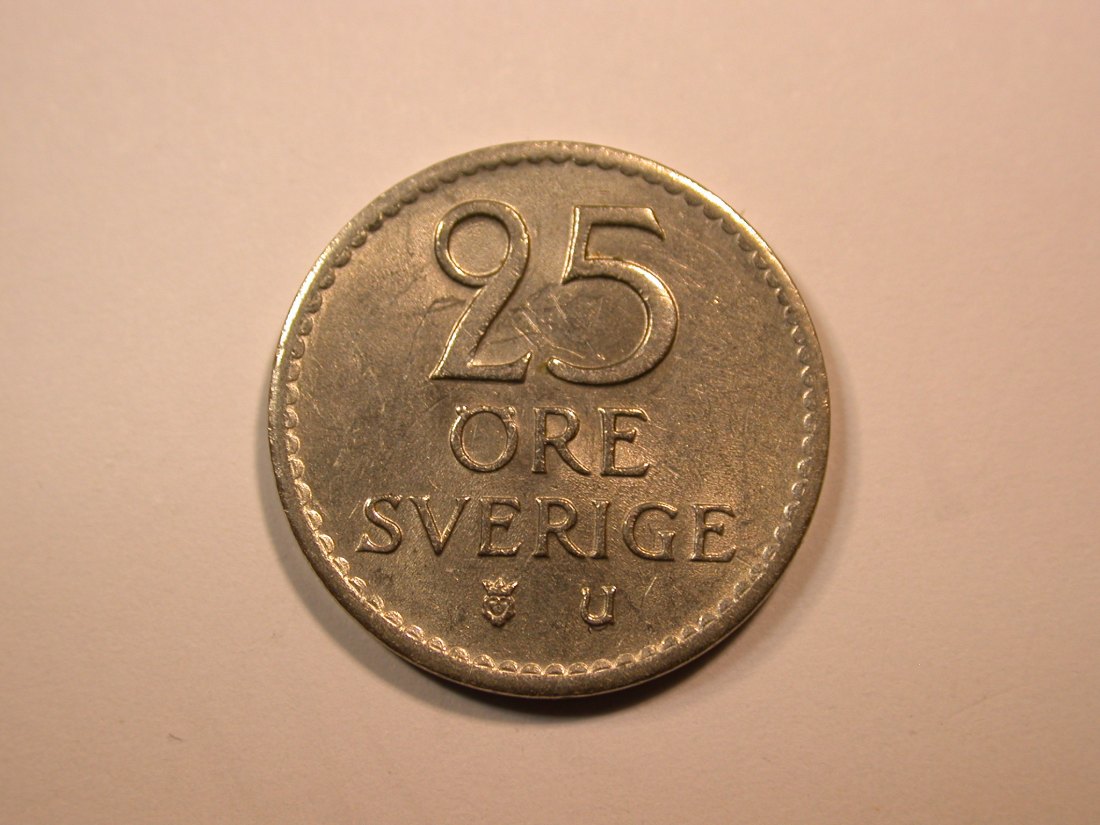 E23 Schweden 25 Öre 1970 in vz+ Originalbilder