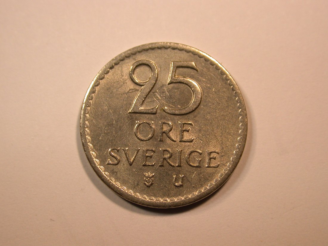  E23  Schweden  25 Öre 1970 in vz+  Originalbilder   