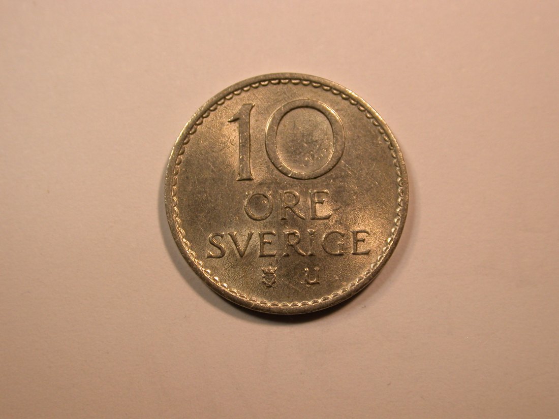 E23 Schweden 10 Öre 1968 in vz+ Originalbilder