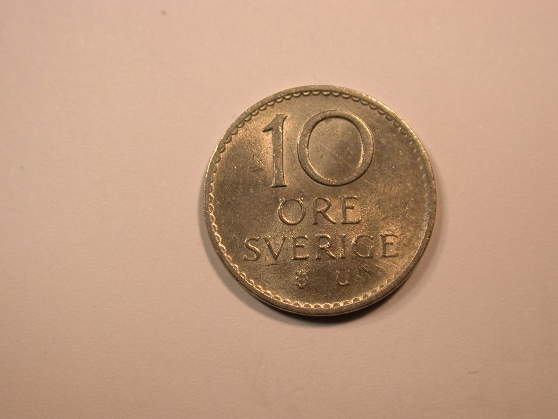 E23 Schweden 10 Öre 1970 in vz Originalbilder