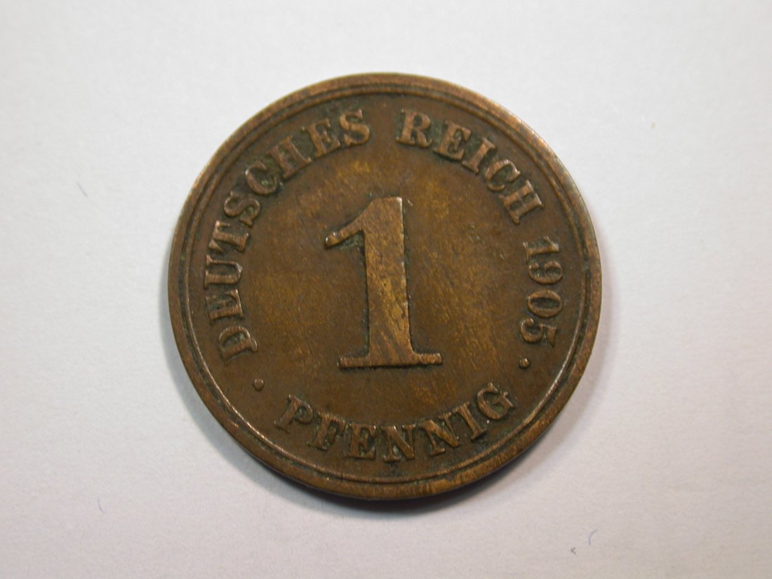  E23  KR  1 Pfennig 1905 E in f.ss   Originalbilder   