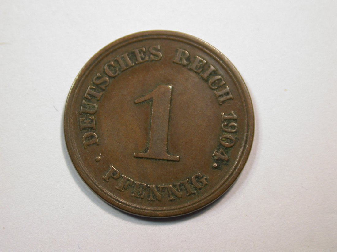  E23  KR  1 Pfennig 1904 E in ss+   Originalbilder   