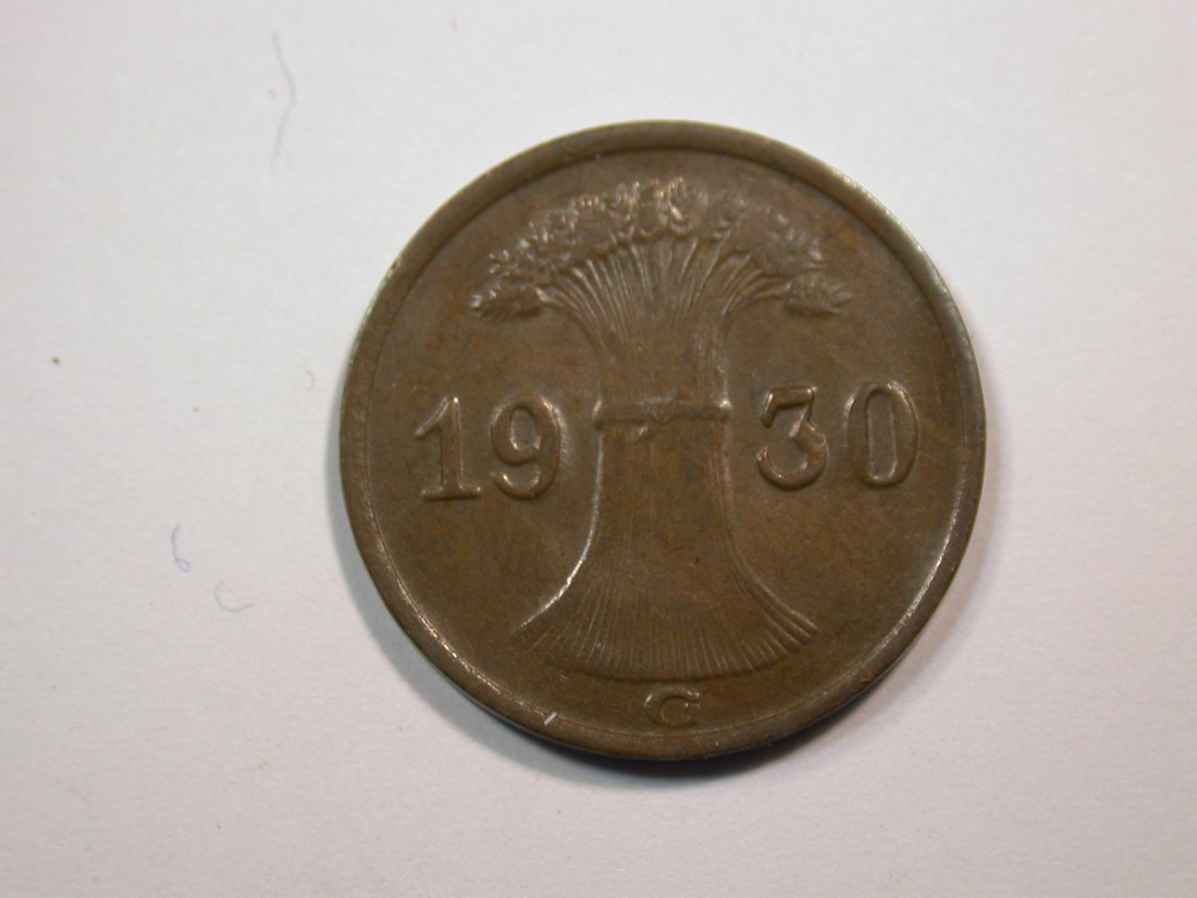  E23  Weimar  1 Pfennig 1930 G in ss-vz  Originalbilder   