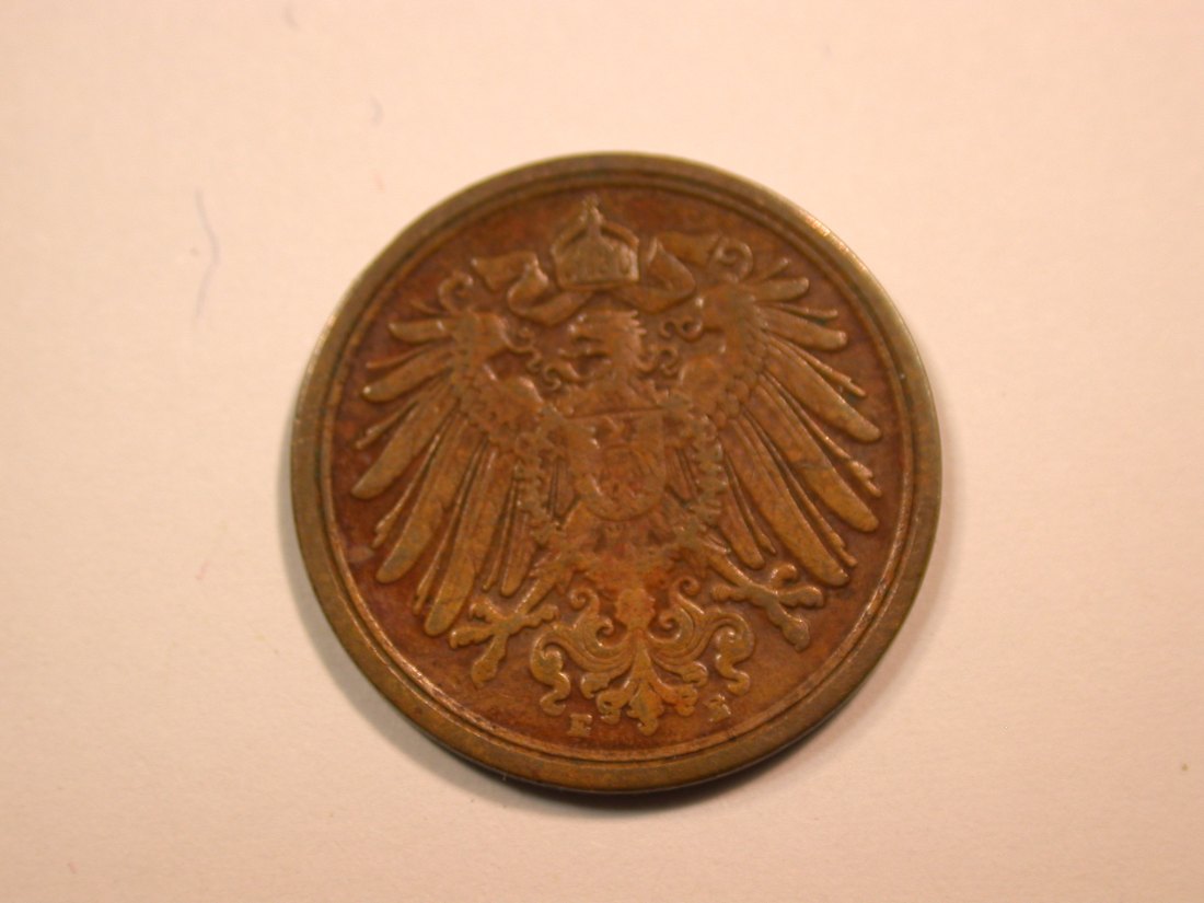  E23  KR  1 Pfennig 1912 E in ss  Originalbilder   