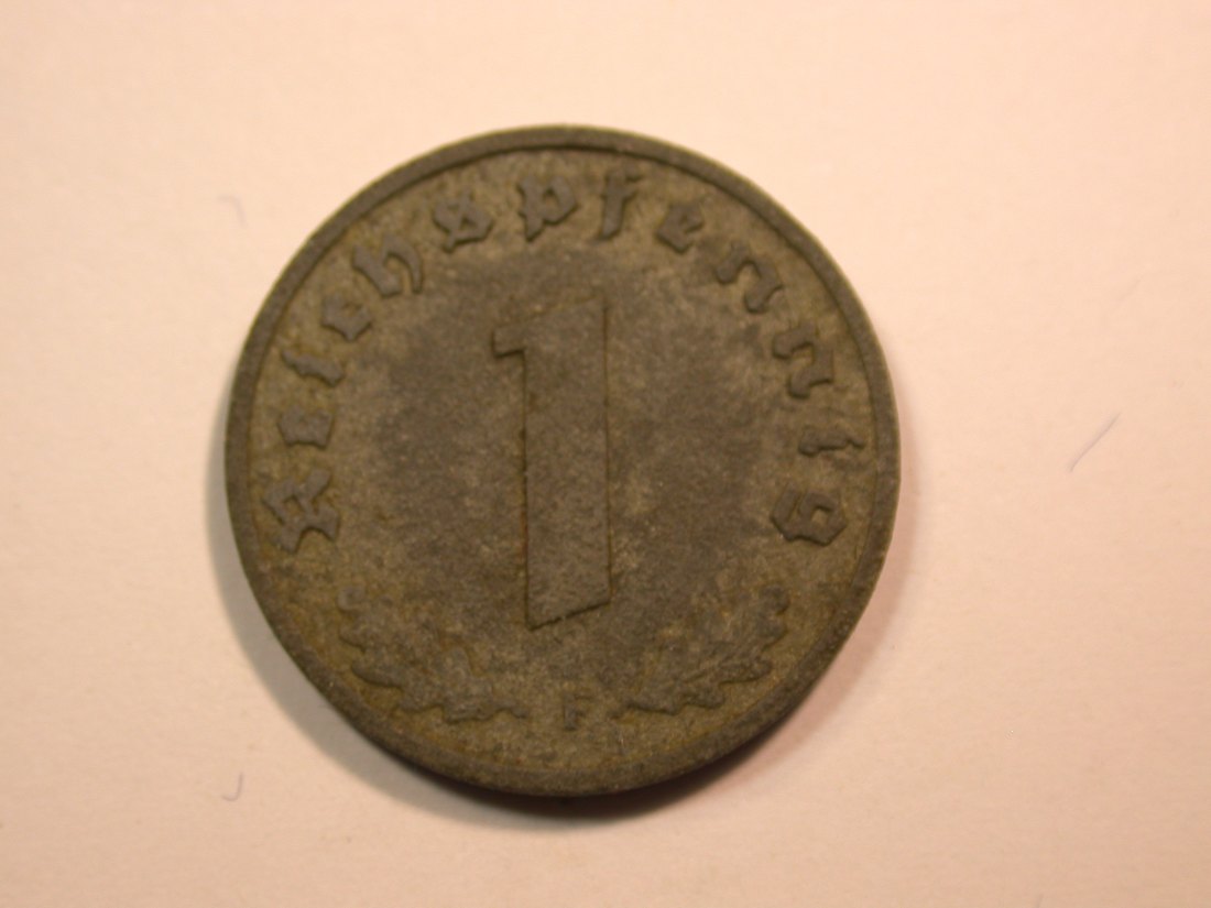  E23  3.Reich  1 Pfennig Zink  1940 F in f.ss  Originalbilder   
