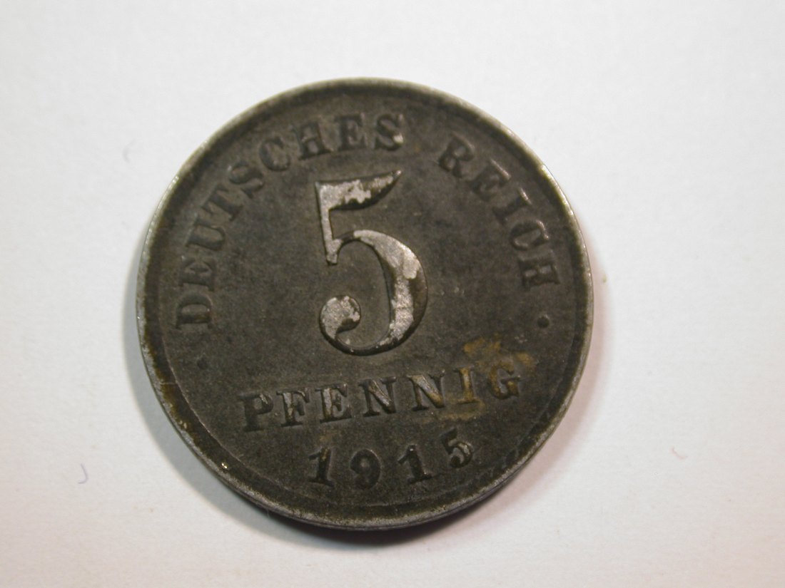 E23 KR 5 Pfennig 1915 A Ersatzmz. aus Eisen in ss+ Originalbilder