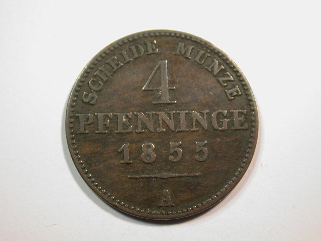 E23 Preussen 4 Pfennig 1855 A in f.ss Originalbilder