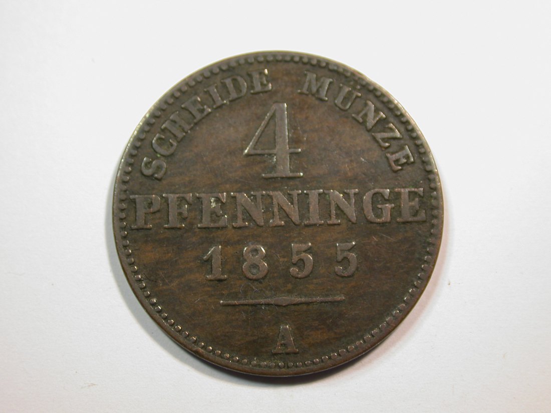  E23  Preussen  4 Pfennig 1855 A in f.ss   Originalbilder   