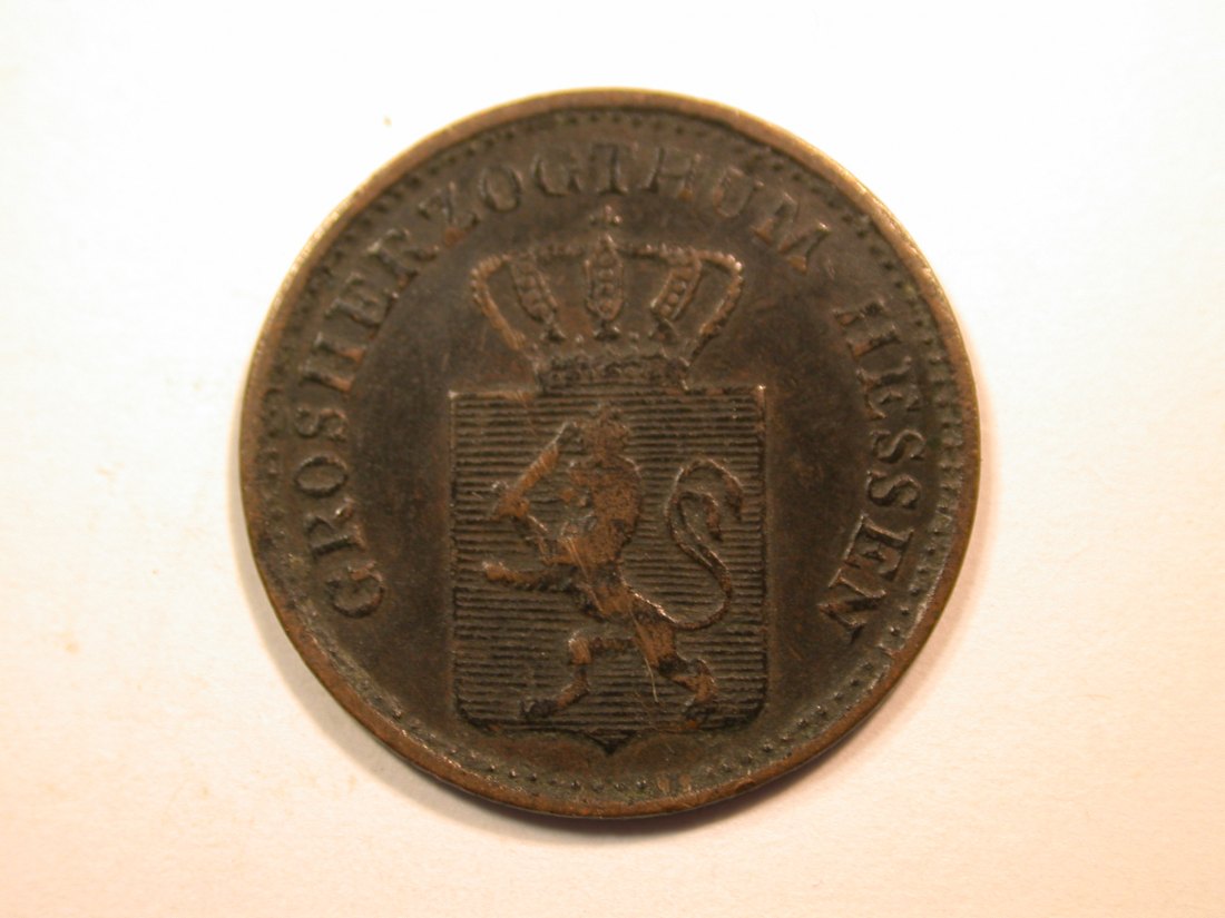  E23  Hessen  1 Pfennig 1868 in ss-ss+  Originalbilder   