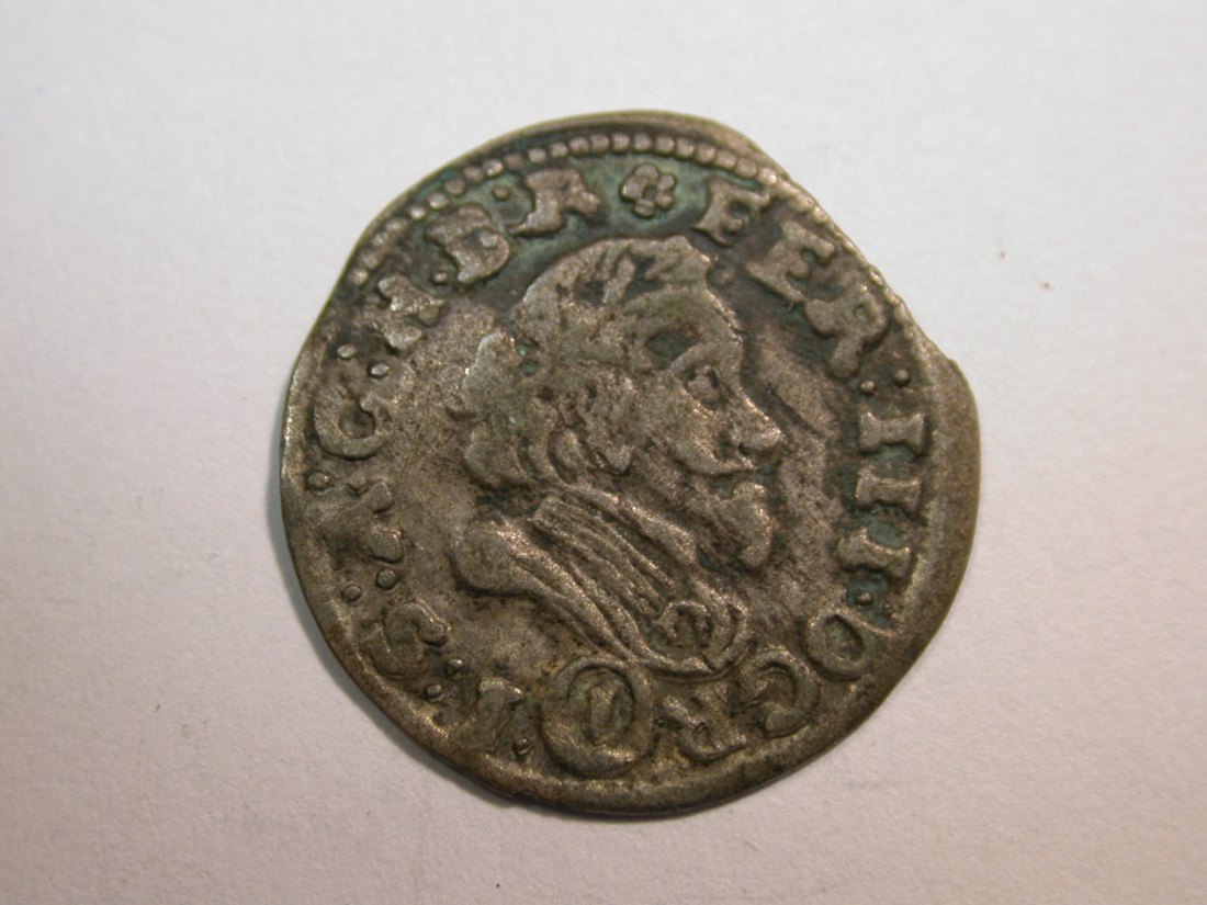 E24 Teschen Schlesien Böhm. Stände 1 Kreuzer 1649 in ss/ss+ -hübsch- Originalbilder