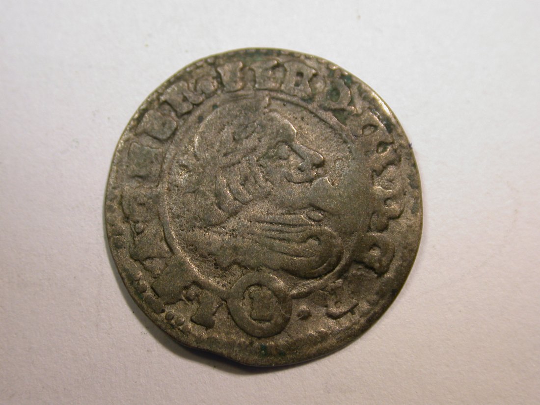 E24 Teschen Schlesien Böhm. Stände 1 Kreuzer 1647 gewellt ss Originalbilder