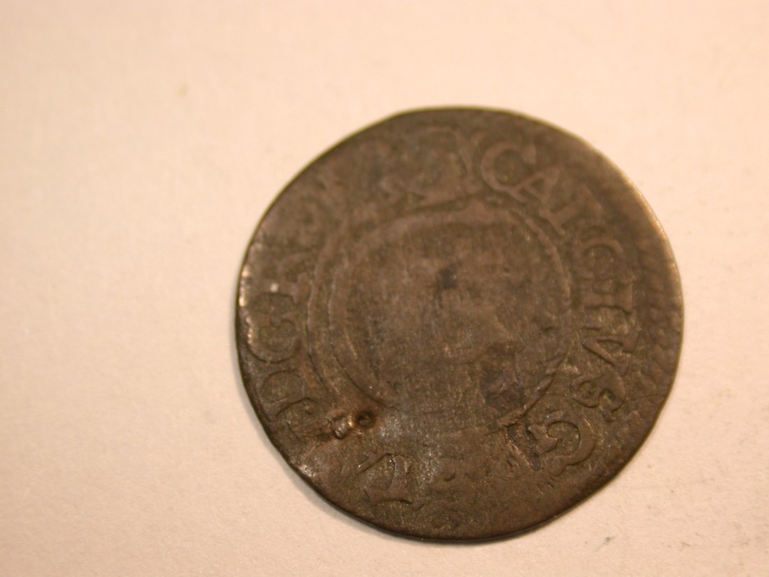 E24 Schweden Karl Gustav 1655 Solidus (Schilling) Originalbilder