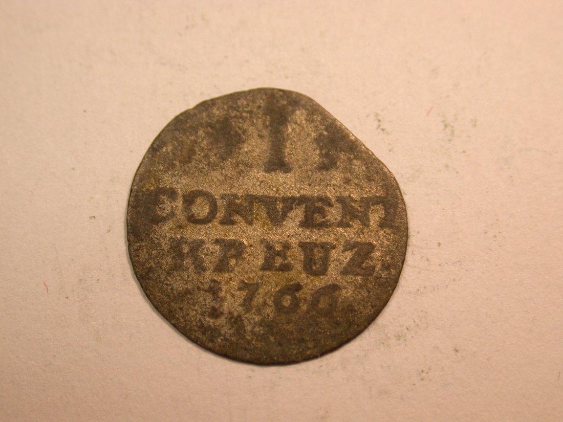 E24 Nassau 1 Kreuzer 1766 in schön Originalbilder