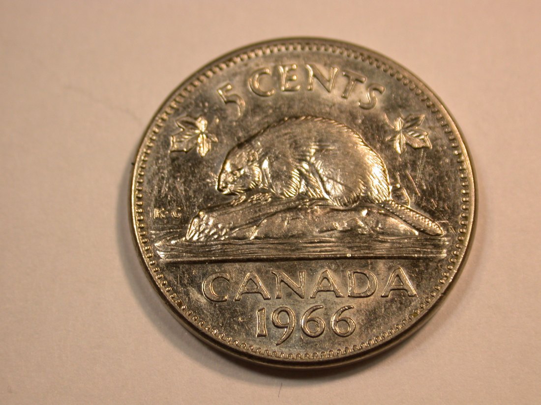  E25 Kanada  5 Cents 1966 in vz+/vz-st  Originalbilder   