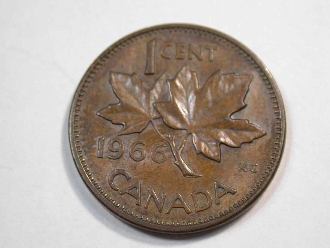 E25 Kanada 1 Cent 1966 in vz-st Originalbilder