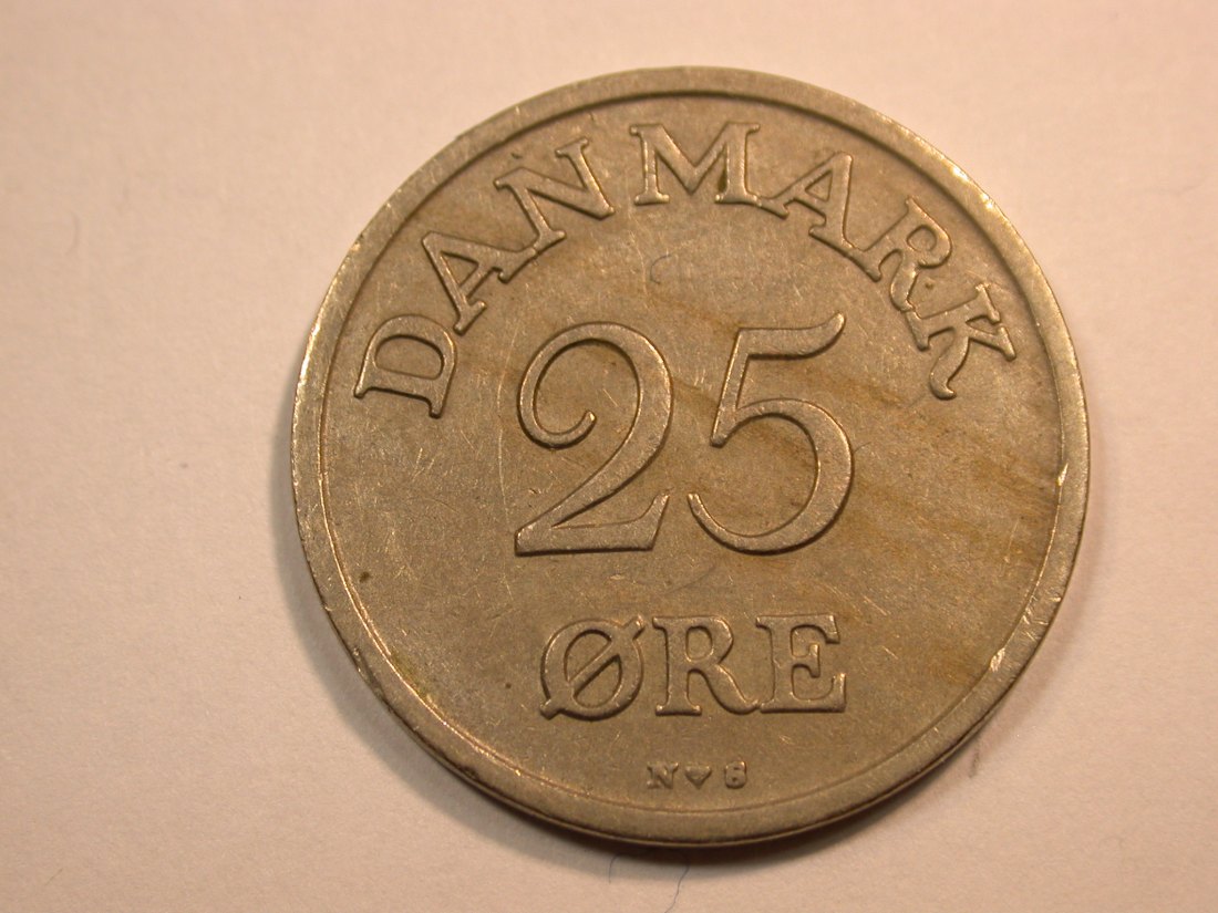 E25 Dänemark 25 Öre 1949 in ss Originalbilder