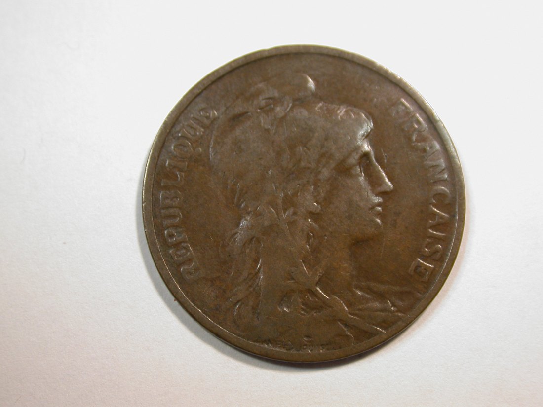  E25 Frankreich  5 Centimes 1911 in s-ss    Originalbilder   