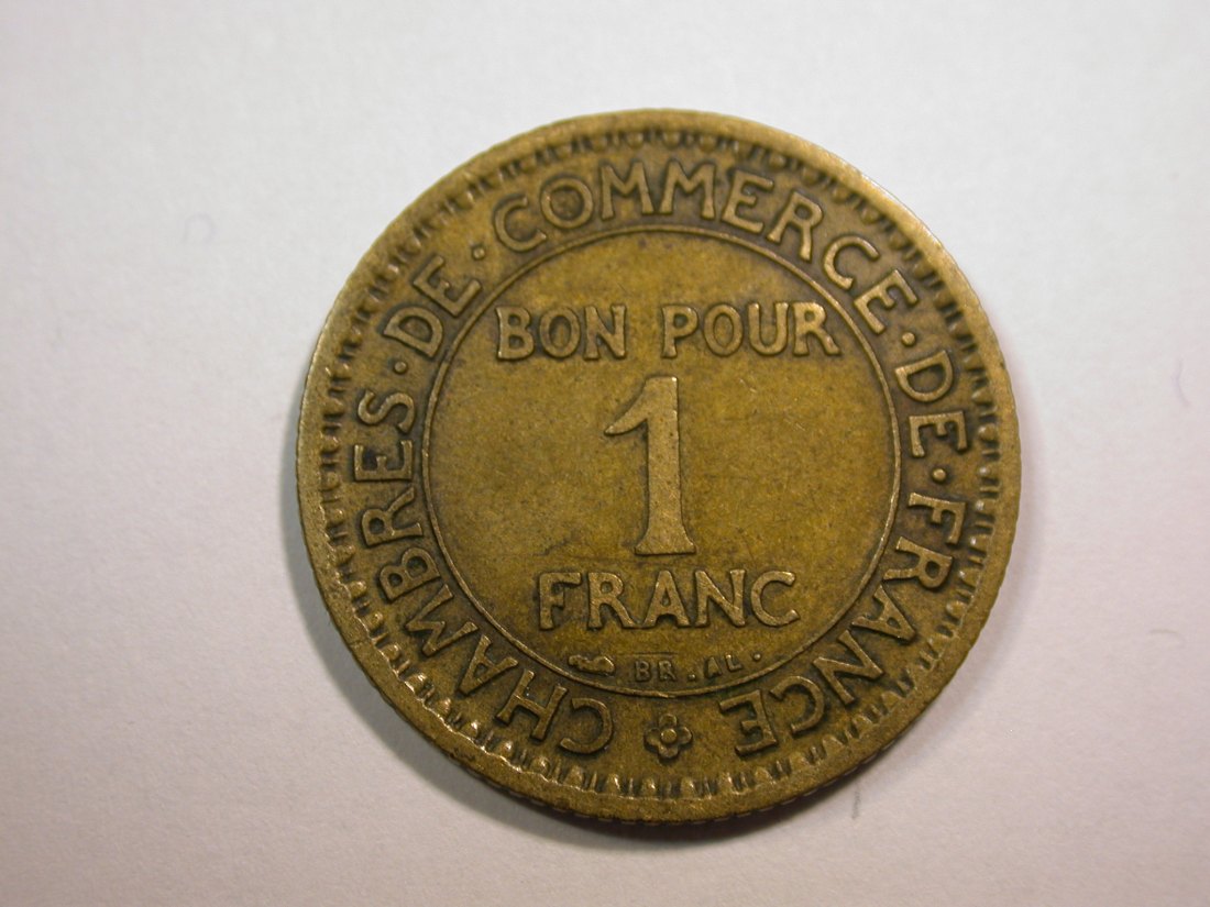  E25 Frankreich  1 Franc  1922 Handelskammer in ss+  Originalbilder   