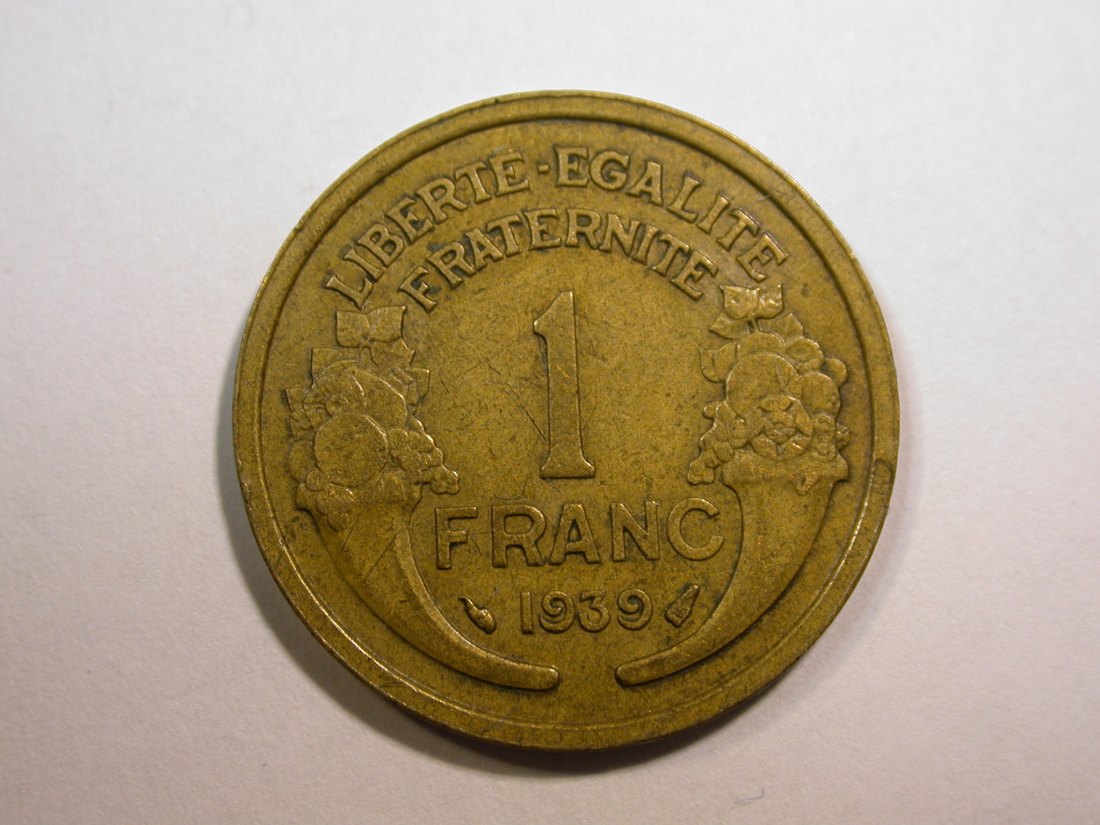 E25 Frankreich 1 Franc 1939 in ss Originalbilder