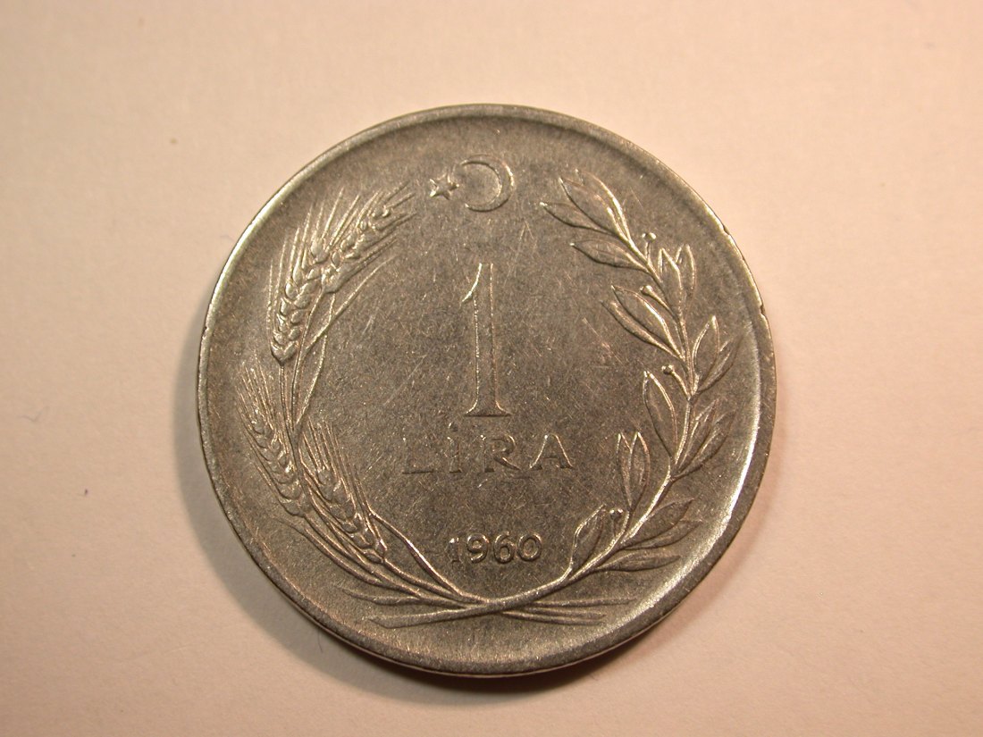  E25  Türkei  1 Lira  1960 in ss+   Originalbilder   