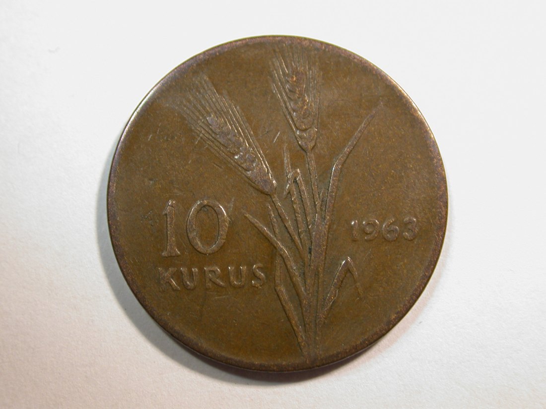 E25 Türkei 10 Kurus 1963 in ss+ Originalbilder