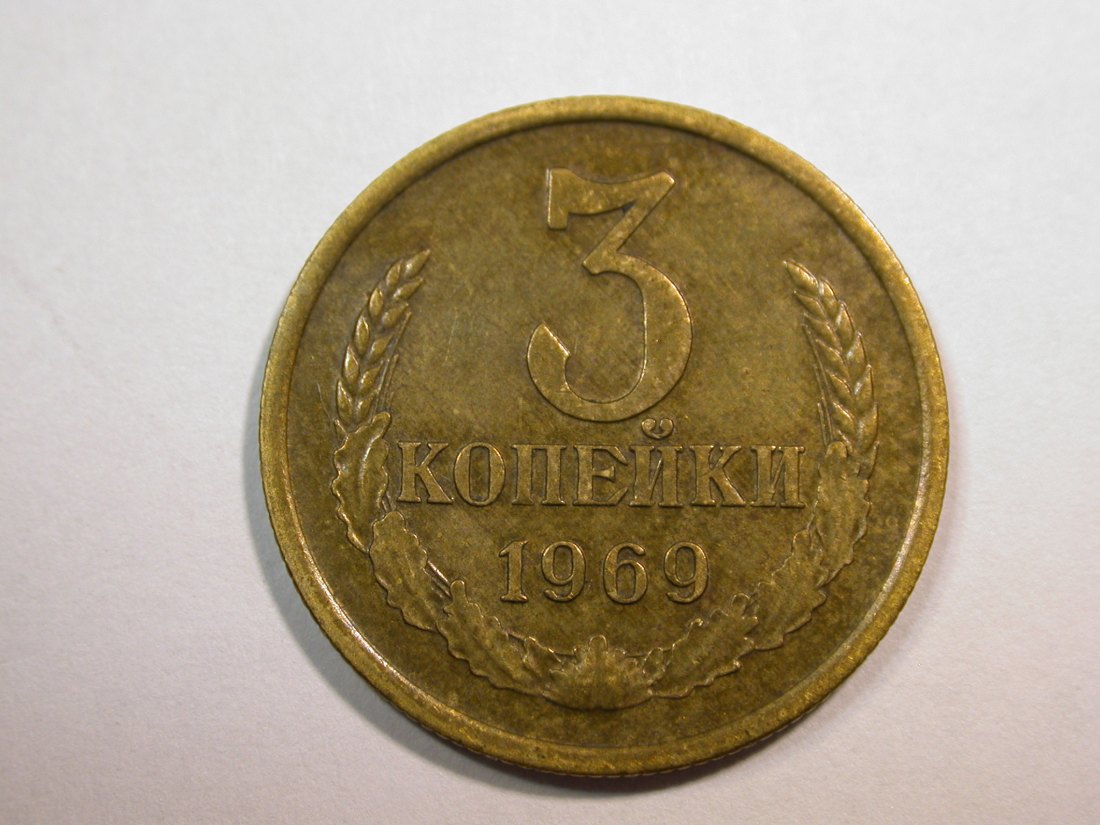 E25 UDSSR-Rußland 3 Kopeken 1969 in ss-vz Originalbilder
