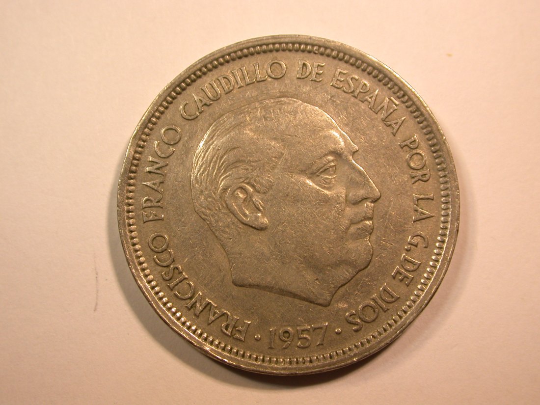  E25  Spanien  50 Ptas 1957 (1960) in ss+ Originalbilder   