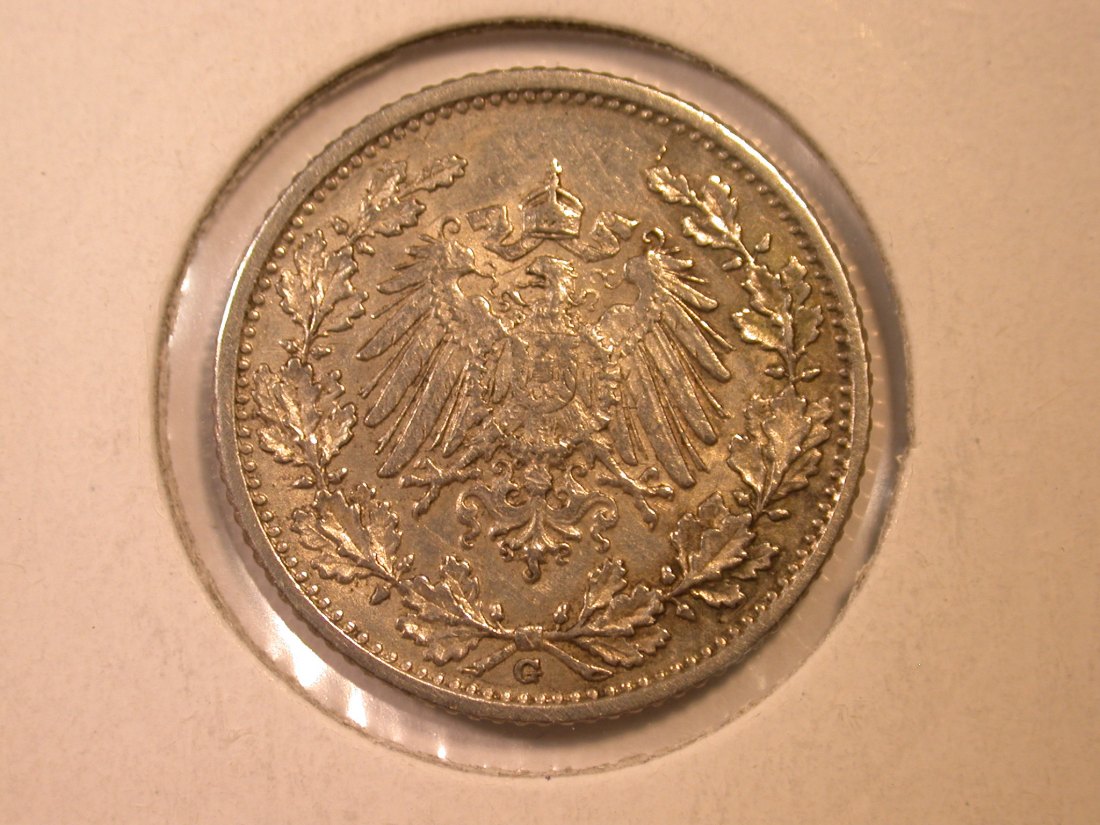  E04  KR  1/2 Mark  1907 G in f.vz  Silber Originalbilder   