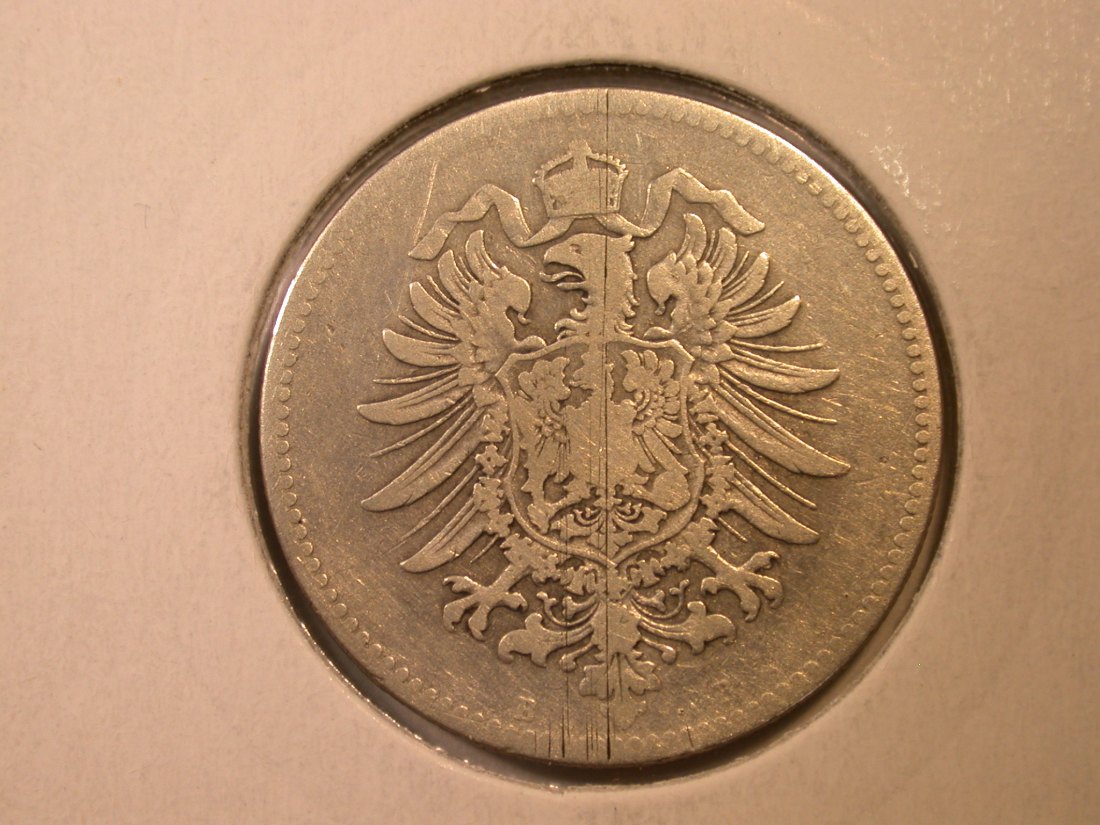  E04  KR  1 Mark  1877 B in s-ss   Silber Originalbilder   