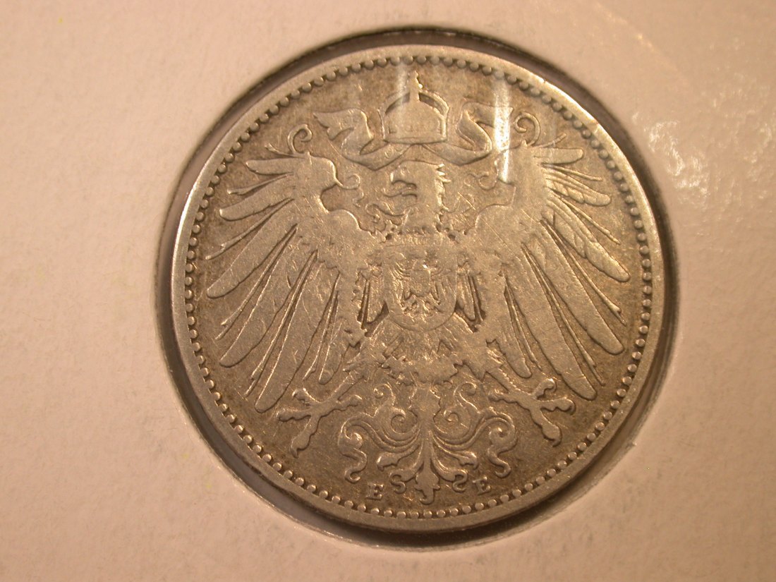  E04  KR  1 Mark  1896 E in s-ss   Silber Originalbilder   